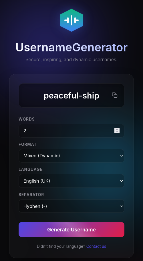 UsernameGenerator launch